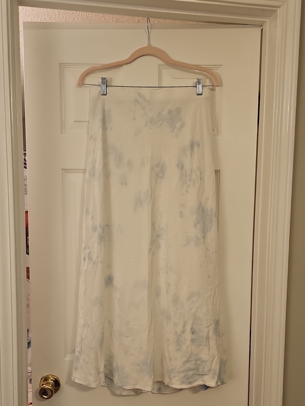 Light Cream Marble Maxi Skirt - Satin Finish